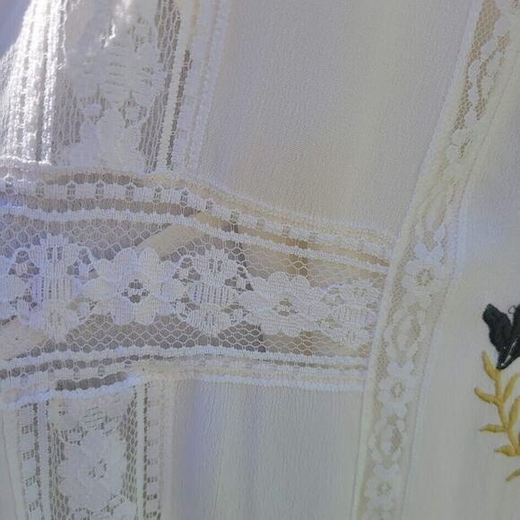 Nanette Lepore Women's Ivory & Lace Floral Embroiderd Dress Size 8 - Picture 6 of 7